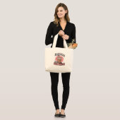 Half moeder half ijskoffie grote tote bag (Voorkant (model))