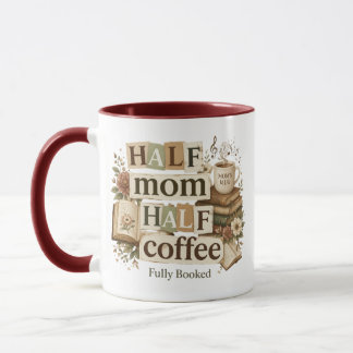 Half Moeder Half Koffiekop | Cadeau voor Boekenlie Mok