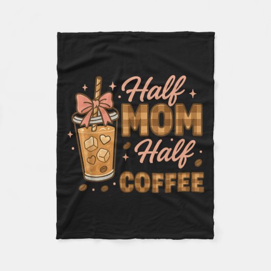 Half Moeder Half Koude Koffie Moeder Leven Grafisc Fleece Deken (Voorkant)