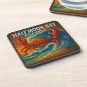 HALF MOON BAY, CALIFORNIA 6-PIECE COASTER SET.   BIER ONDERZETTER (Linkerzijde)