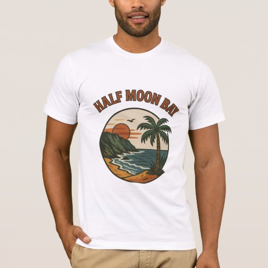 Half Moon Bay California – Coastside Vibes T-shirt (Voorkant)