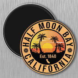 Half Moon Bay California Retro Sunset Souvenirs Magneet