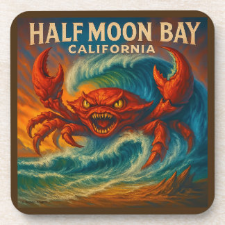 HALF MOON BAY, CALIFORNIË 6-STUKS COASTER SET. BIER ONDERZETTER