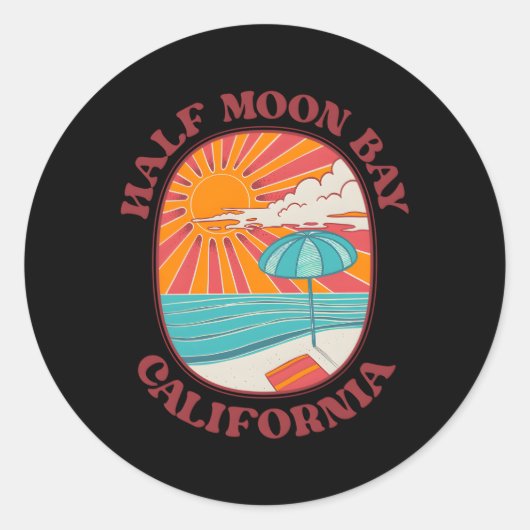 Half Moon Bay Californië ca Ronde Sticker (Voorkant)