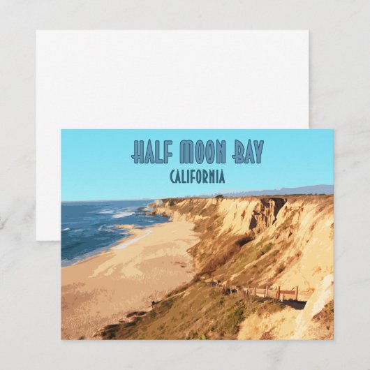 Half Moon Bay Californië  flat-Kaart (Voorkant / Achterkant)