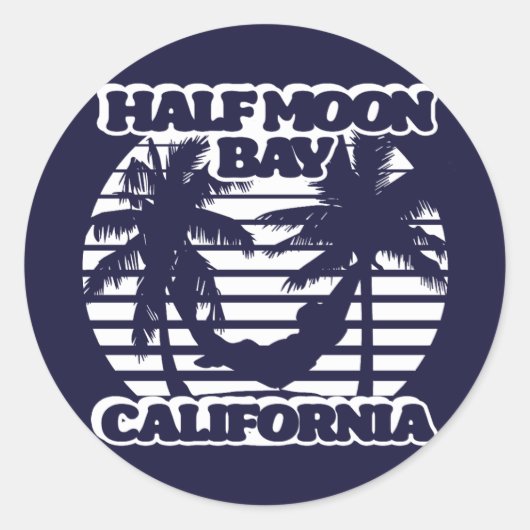 Half Moon Bay Californië Ronde Sticker (Voorkant)