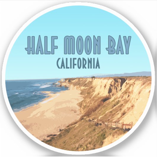 Half Moon Bay Californië  Sticker (Voorkant)