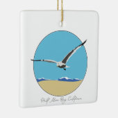 Half Moon Bay, Californië Zee meeuw over het stran Keramisch Ornament (Rechts)