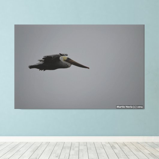 Half Moon Bay Fierce Pelican III - verpakt canvas Afdruk (Insitu (Houten vloer))