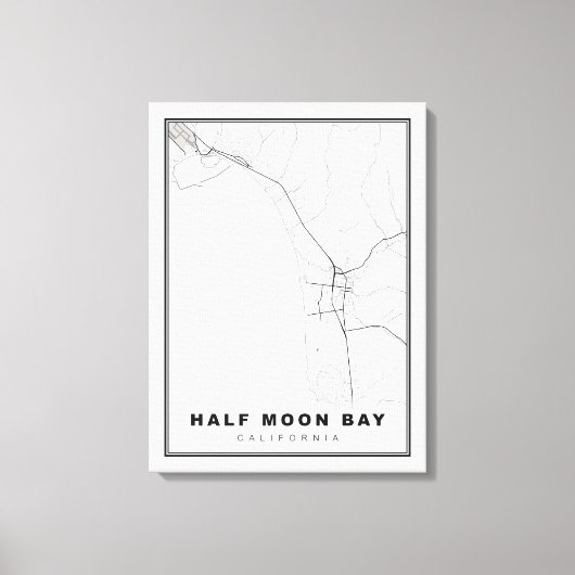 Half Moon Bay Kaart Canvas Afdruk (Voorkant)