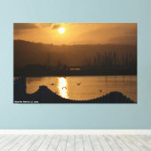 Half Moon Bay Marina Sunrise IV - verpakt canvas (Insitu (Houten vloer))