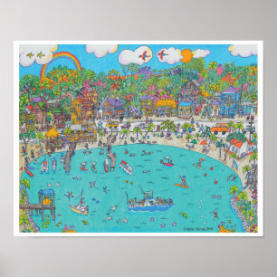 Half Moon Bay, Print Roatan, Honduras