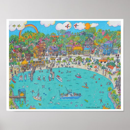 Half Moon Bay, Print Roatan, Honduras (Voorkant)