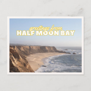 Half Moon Bay Strand Foto Retro Vintage Reis Briefkaart