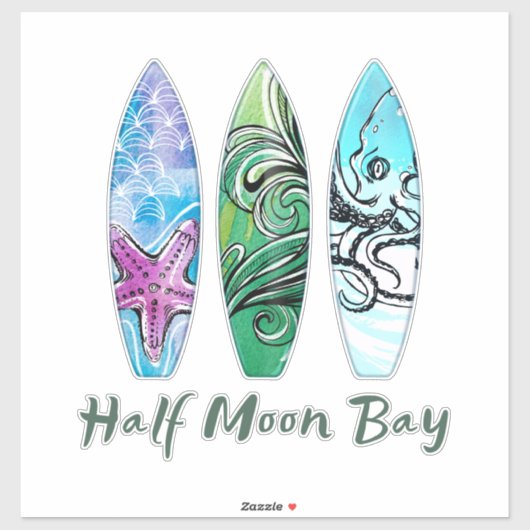Half Moon Bay Surfboards XL Sticker (Vel)