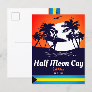 Half Moon Cay Bahamas - Retro  80's Briefkaart