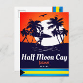 Half Moon Cay Bahamas - Retro  80's Briefkaart (Voorkant / Achterkant)