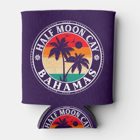 Half Moon Cay Bahamas - Retro  80s Souvenir Blikjeskoeler (Voorkant)