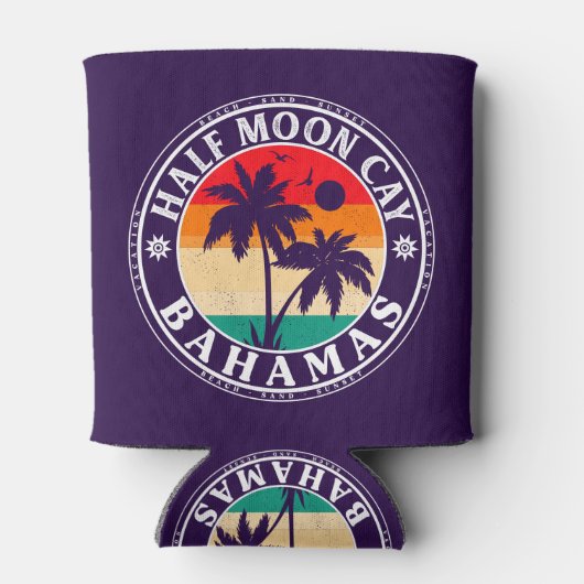 Half Moon Cay Bahamas - Retro  80s Souvenir Blikjeskoeler (Achterkant)