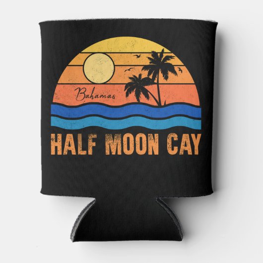 Half Moon Cay Bahamas - Retro  80s Souvenir Blikjeskoeler (Voorkant)