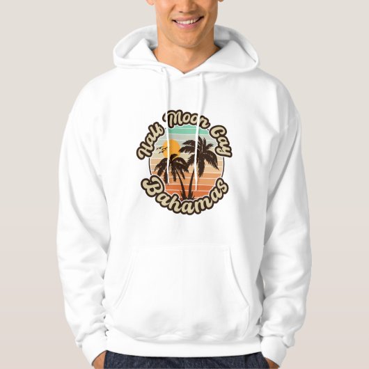 Half Moon Cay Bahamas - Retro  80s Souvenir Hoodie (Voorkant)