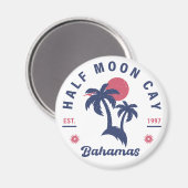 Half Moon Cay Bahamas - Retro  80s Souvenir Magneet (Voorkant / Achterkant)