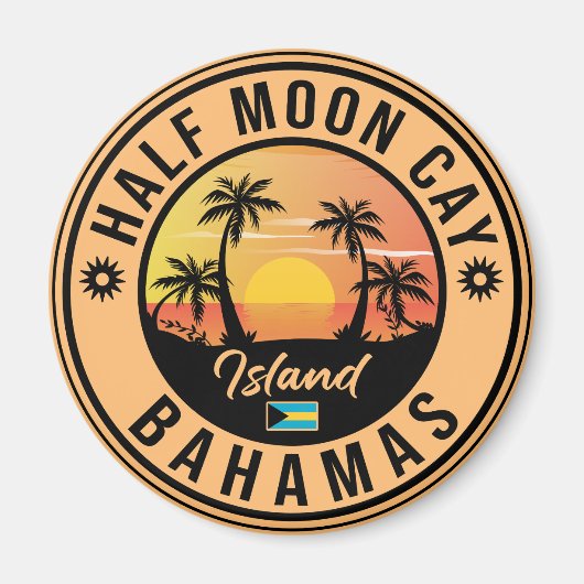 Half Moon Cay Bahamas - Retro  80s Souvenir Magneet (Voorkant)