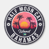 Half Moon Cay Bahamas - Retro  80s Souvenir Magneet (Voorkant)