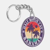 Half Moon Cay Bahamas - Retro 80s Souvenir Sleutelhanger (Voorkant Links)