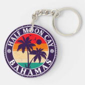 Half Moon Cay Bahamas - Retro 80s Souvenir Sleutelhanger (Achterkant)