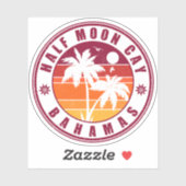 Half Moon Cay Bahamas - Retro  80s Souvenir Sticker (Vel)