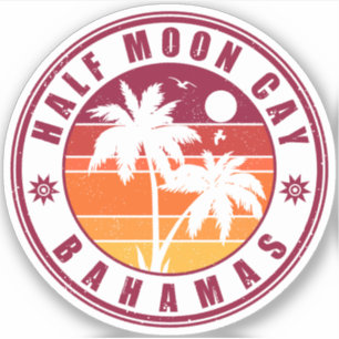 Half Moon Cay Bahamas - Retro  80s Souvenir Sticker