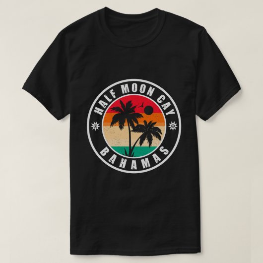 Half Moon Cay Bahamas - Retro  80's T-shirt (Design voorkant)