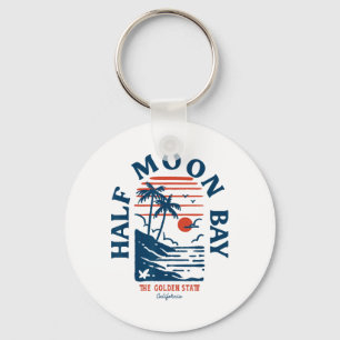 Half Moon Y California Retro Surfer Vintage Strand Sleutelhanger