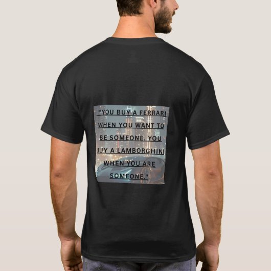 Half mouw aangepaste Lamborghini T-shirt (Achterkant)