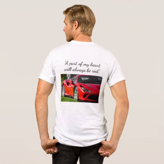 Half mouw maatwerk Ferrari T-shirt (Achterkant volledig)