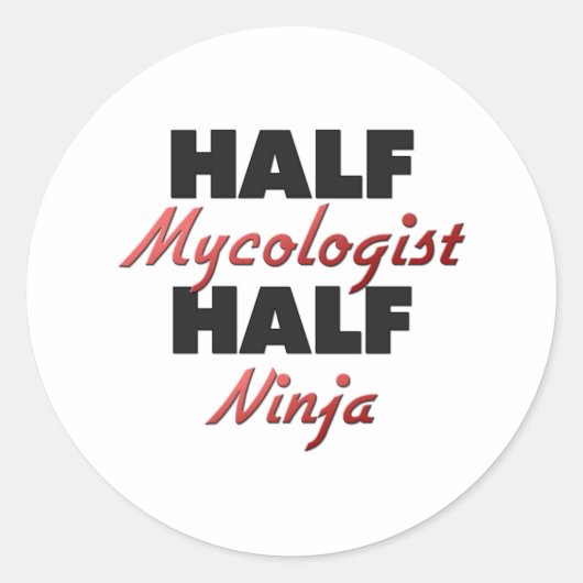 Half Mycoloog Half Ninja Ronde Sticker (Voorkant)