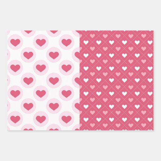 Half N Half Shabby Chic Roze Hart Mix Inpakpapier Vel (Voorkant 3)