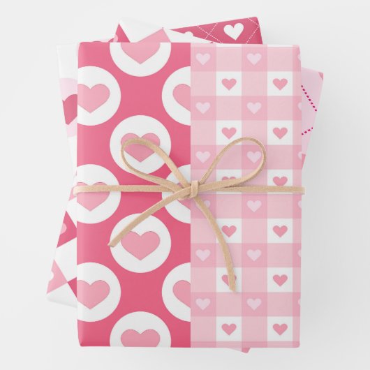 Half N Half Shabby Chic Roze Hart Mix Inpakpapier Vel (In situ)