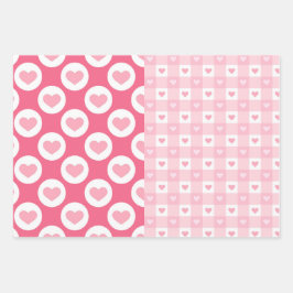 Half N Half Shabby Chic Roze Hart Mix Inpakpapier Vel