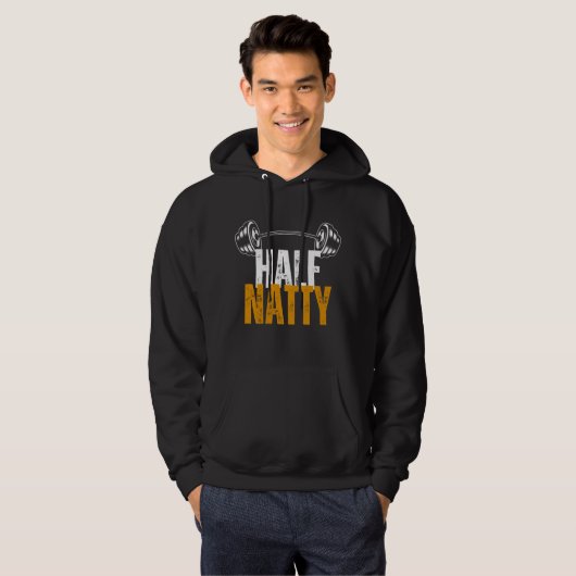 Half Natty Grappige Bodybuilding Workout Gym Voor  Hoodie (Voorkant volledig)