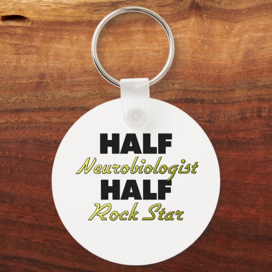 Half Neurobioloog Half Rock Star Sleutelhanger (Voorkant)