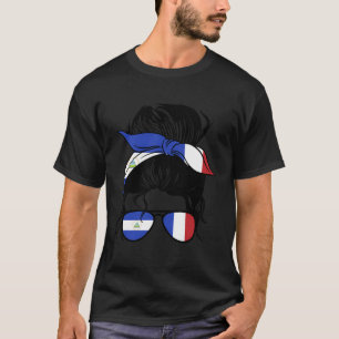 half nicaraguaans half frans mix nicaragua en fran t-shirt