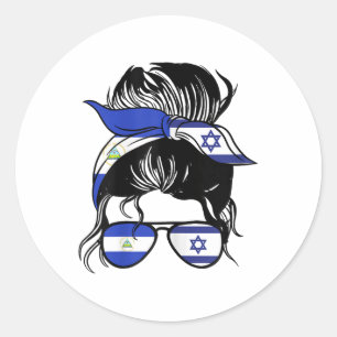 Half Nicaraguaanse half Israëlische mix Nicaragua Ronde Sticker