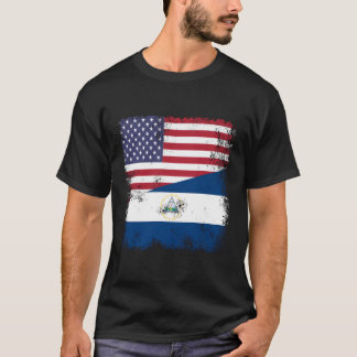 Half Nicaraguaanse vlag Nicaragua Verenigde Staten T-shirt