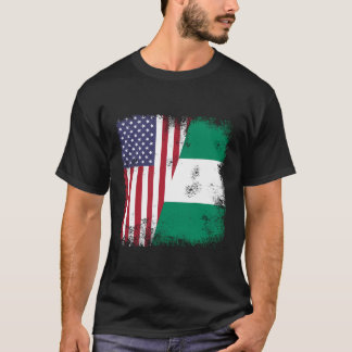 Half Nigeriaanse vlag  Nigeria USA cadeau voor CH T-shirt