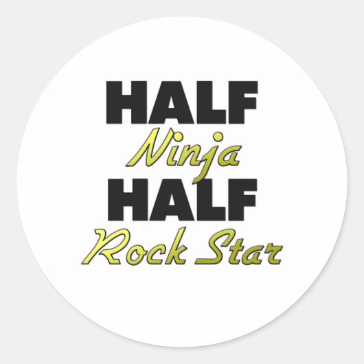 Half Ninja Half Rock Star Ronde Sticker (Voorkant)