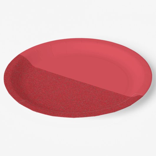 Half-Noise Tomato Red Paper Plate – Aanpasbaar Papieren Bordje (Gekanteld)