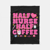 Half Nurse Half Coffee Nurse  Fleece Deken (Voorkant)