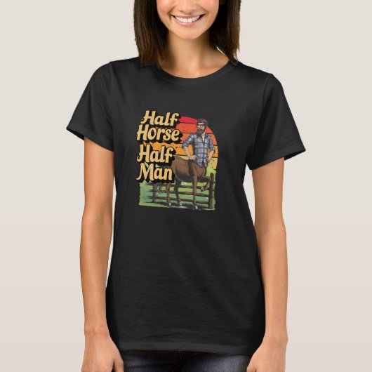 Half paard half man grappige centaur retro ontwerp t-shirt (Voorkant)